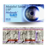 Modawake 200MG tablets packaging and blister pack containing Modafinil.