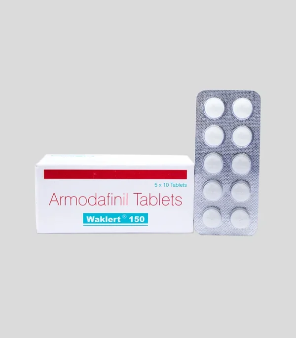 Waklert 150MG Armodafinil tablets packaging with blister pack.