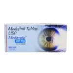 Box packaging for the modafinil medication Modawake 200mg, which contains 200mg tablets. The box features the product branding and key details.