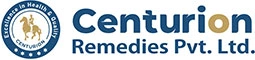 Centurion Remedies Pvt. Ltd. logo featuring a horse and rider emblem with the tagline 'Excellence in Health & Quality.